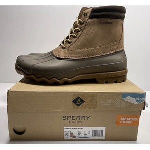 SPERRY STS14140 BREWSTER WATERPROOF DUCK DARK TAN BOOT MENS SIZE 8